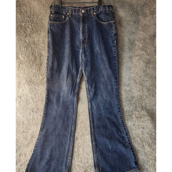Levis Jeans 517 Mens Bootcut Denim Size 38 X 36 Vintage Dark Wash Mid Rise - Picture 1 of 12